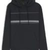 Stripe-detail hoodie in a cotton blend