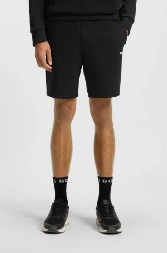 Stripe-detail shorts in a cotton blend