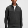 Stripe-detail zip-up sweatshirt in a cotton blend Stripe-detail zip-up sweatshirt in a cotton blend