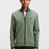 Stripe-detail zip-up sweatshirt in a cotton blend Stripe-detail zip-up sweatshirt in a cotton blend
