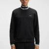 Stripe-detail zip-up sweatshirt in a cotton blend Stripe-detail zip-up sweatshirt in a cotton blend
