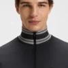 Stripe-detail zip-up sweatshirt in a cotton blend Stripe-detail zip-up sweatshirt in a cotton blend