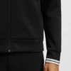 Stripe-detail zip-up sweatshirt in a cotton blend Stripe-detail zip-up sweatshirt in a cotton blend