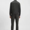 Stripe-detail zip-up sweatshirt in a cotton blend Stripe-detail zip-up sweatshirt in a cotton blend