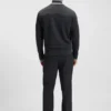 Stripe-detail zip-up sweatshirt in a cotton blend Stripe-detail zip-up sweatshirt in a cotton blend