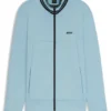 Stripe-detail zip-up sweatshirt in a cotton blend Stripe-detail zip-up sweatshirt in a cotton blend