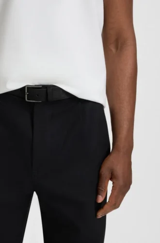 Stripe-pattern belt in Italian leather