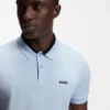 Stripe-trim polo shirt in stretch cotton Stripe-trim polo shirt in stretch cotton