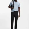 Stripe-trim polo shirt in stretch cotton Stripe-trim polo shirt in stretch cotton