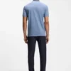 Stripe-trim polo shirt in stretch cotton Stripe-trim polo shirt in stretch cotton
