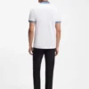 Stripe-trim polo shirt in stretch cotton Stripe-trim polo shirt in stretch cotton