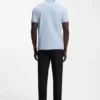 Stripe-trim polo shirt in stretch cotton Stripe-trim polo shirt in stretch cotton