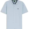 Stripe-trim polo shirt in stretch cotton Stripe-trim polo shirt in stretch cotton