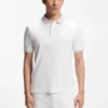 Stripe-trim slim-fit polo shirt in mercerised cotton Stripe-trim slim-fit polo shirt in mercerised cotton