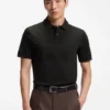 Stripe-trim slim-fit polo shirt in mercerised cotton Stripe-trim slim-fit polo shirt in mercerised cotton
