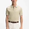 Stripe-trim slim-fit polo shirt in mercerised cotton Stripe-trim slim-fit polo shirt in mercerised cotton