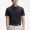 Stripe-trim slim-fit polo shirt in mercerised cotton Stripe-trim slim-fit polo shirt in mercerised cotton