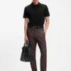 Stripe-trim slim-fit polo shirt in mercerised cotton Stripe-trim slim-fit polo shirt in mercerised cotton