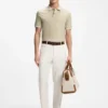 Stripe-trim slim-fit polo shirt in mercerised cotton Stripe-trim slim-fit polo shirt in mercerised cotton