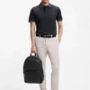 Stripe-trim slim-fit polo shirt in mercerised cotton Stripe-trim slim-fit polo shirt in mercerised cotton