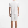 Stripe-trim slim-fit polo shirt in mercerised cotton Stripe-trim slim-fit polo shirt in mercerised cotton