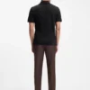 Stripe-trim slim-fit polo shirt in mercerised cotton Stripe-trim slim-fit polo shirt in mercerised cotton