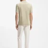 Stripe-trim slim-fit polo shirt in mercerised cotton Stripe-trim slim-fit polo shirt in mercerised cotton