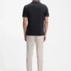 Stripe-trim slim-fit polo shirt in mercerised cotton Stripe-trim slim-fit polo shirt in mercerised cotton