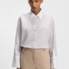 Striped blouse in cotton poplin