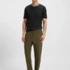 Striped-collar T-shirt in cotton jersey