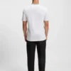 Striped-collar T-shirt in cotton jersey