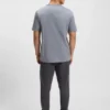 Striped-collar T-shirt in cotton jersey