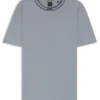 Striped-collar T-shirt in cotton jersey
