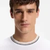 Striped-collar T-shirt in cotton piqué
