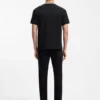 Striped-collar T-shirt in cotton piqué
