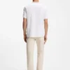 Striped-collar T-shirt in cotton piqué