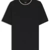 Striped-collar T-shirt in cotton piqué