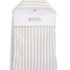 Striped cotton baby nest with embroidered logo