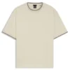 Striped-cuff T-shirt in mercerised cotton