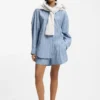 Striped oversized-fit blouse in cotton poplin