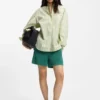 Striped oversized-fit blouse in cotton poplin