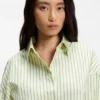 Striped oversized-fit blouse in cotton poplin