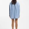 Striped oversized-fit blouse in cotton poplin
