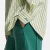 Striped oversized-fit blouse in cotton poplin