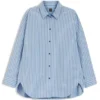 Striped oversized-fit blouse in cotton poplin