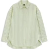 Striped oversized-fit blouse in cotton poplin