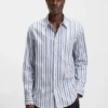 Striped oversized-fit shirt in cotton poplin Striped oversized-fit shirt in cotton poplin