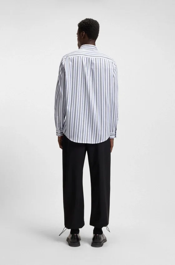 Striped oversized-fit shirt in cotton poplin Striped oversized-fit shirt in cotton poplin