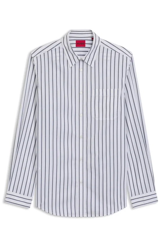 Striped oversized-fit shirt in cotton poplin Striped oversized-fit shirt in cotton poplin