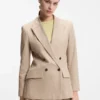 Striped regular-fit blazer in a cotton blend Striped regular-fit blazer in a cotton blend
